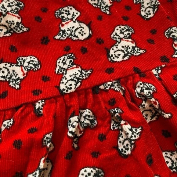 Handmade, Dalmatian Dog Dress, Corduroy, Red - Picture 2 of 4